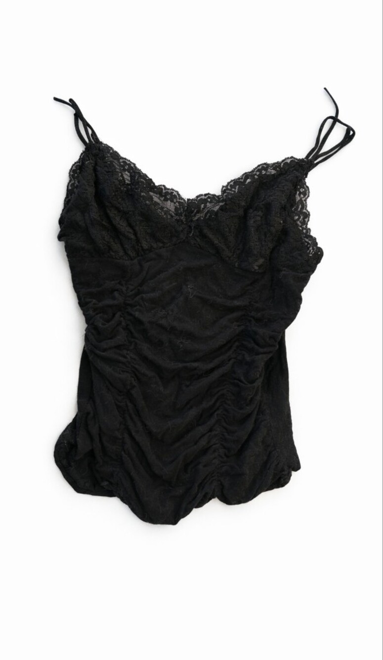 Black Lace-Trim Womens Slip Camisole